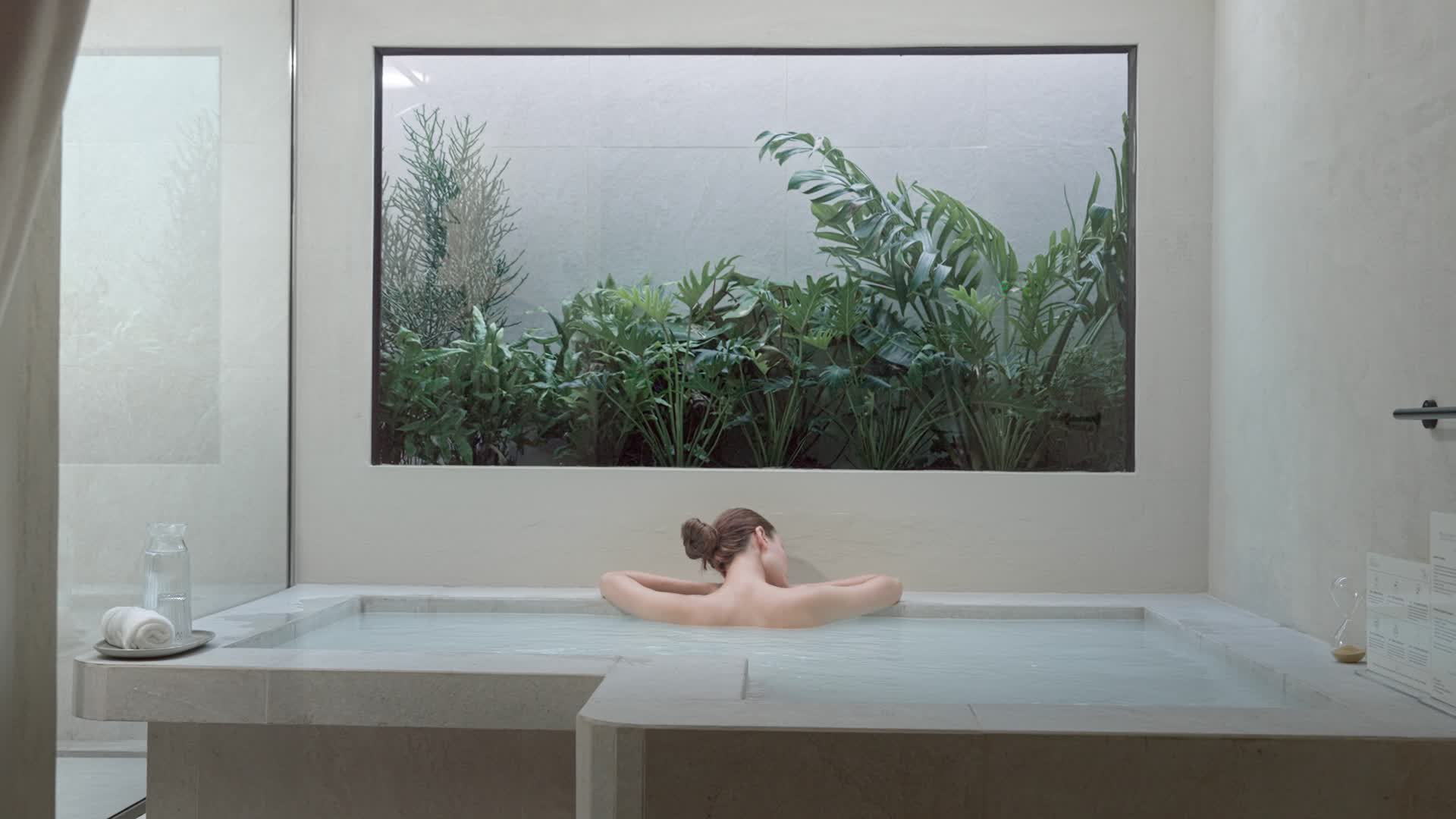 Full Reset Ritual — private onsen and mirror garden